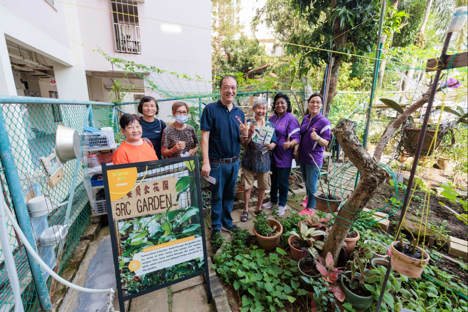 A group of community gardening team at the Parking Day 2023.