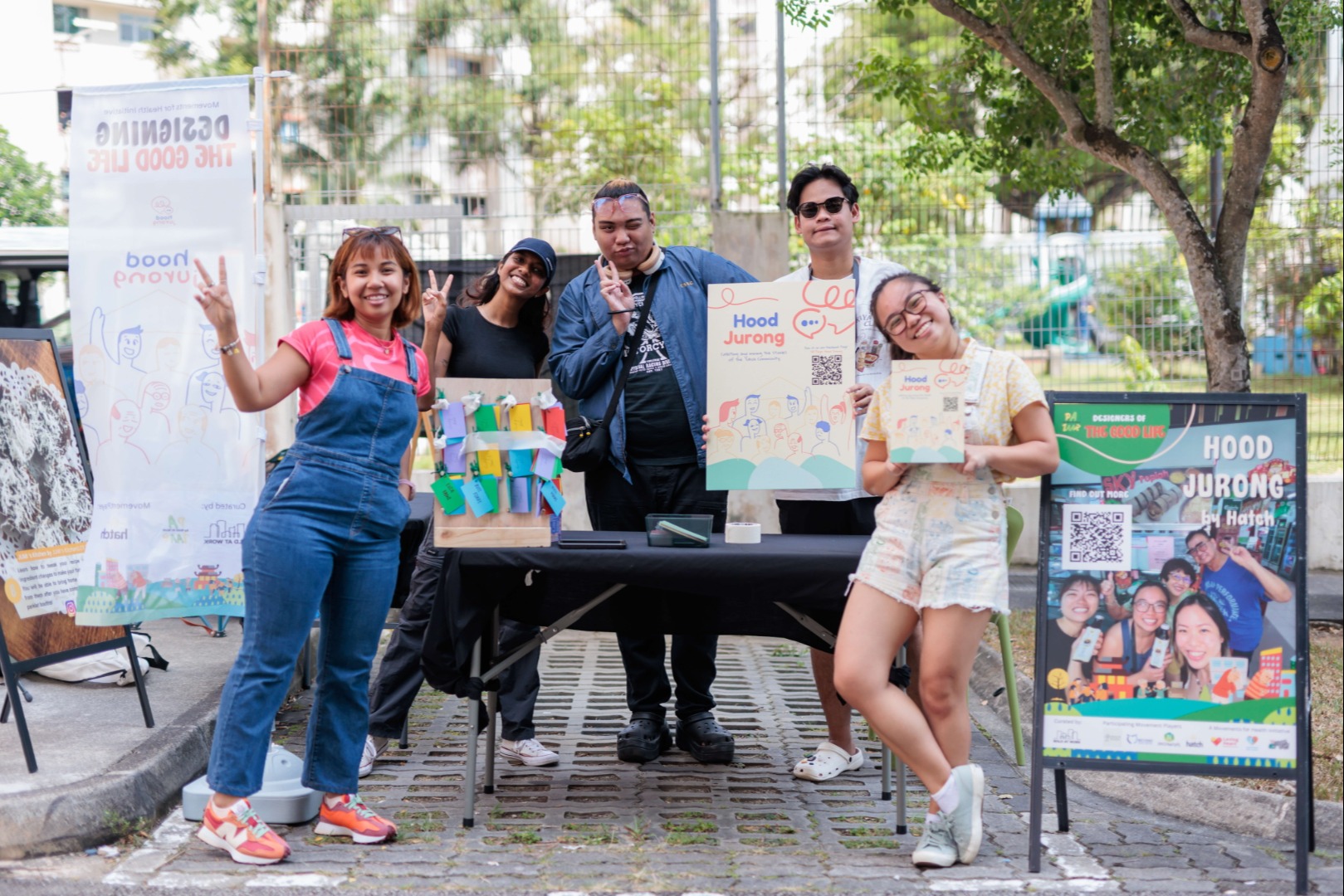 A community youth group showcasing their programme at the Parking Day 2023.